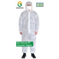 Non Woven PP PPE Suit Coverall Jumpsuit 45gsm Disposable protective clothing Hazmat Baju PPE Isolation Suit white Non Woven PP PPE Suit Coverall Jumpsuit 45gsm Disposable protective clothing Hazmat Baju PPE Isolation Suit white