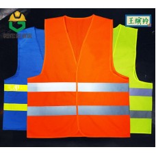 Safety reflective vest jacket mesh fabric security  traffic baju keselamatan velcro fluorescent belt