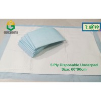 Disposable Underpad 60x90cm 5 ply alas pelapik pakai buang protector 10pcs/bag