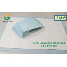 Disposable Underpad 60x90cm 5 ply alas pelapik pakai buang protector 10pcs/bag