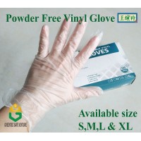 Powder Free Vinyl Glove PVC Glove disposable 100pcs sarung tangan cleaning protective household 手套 9" 12"  S,M,L,XL